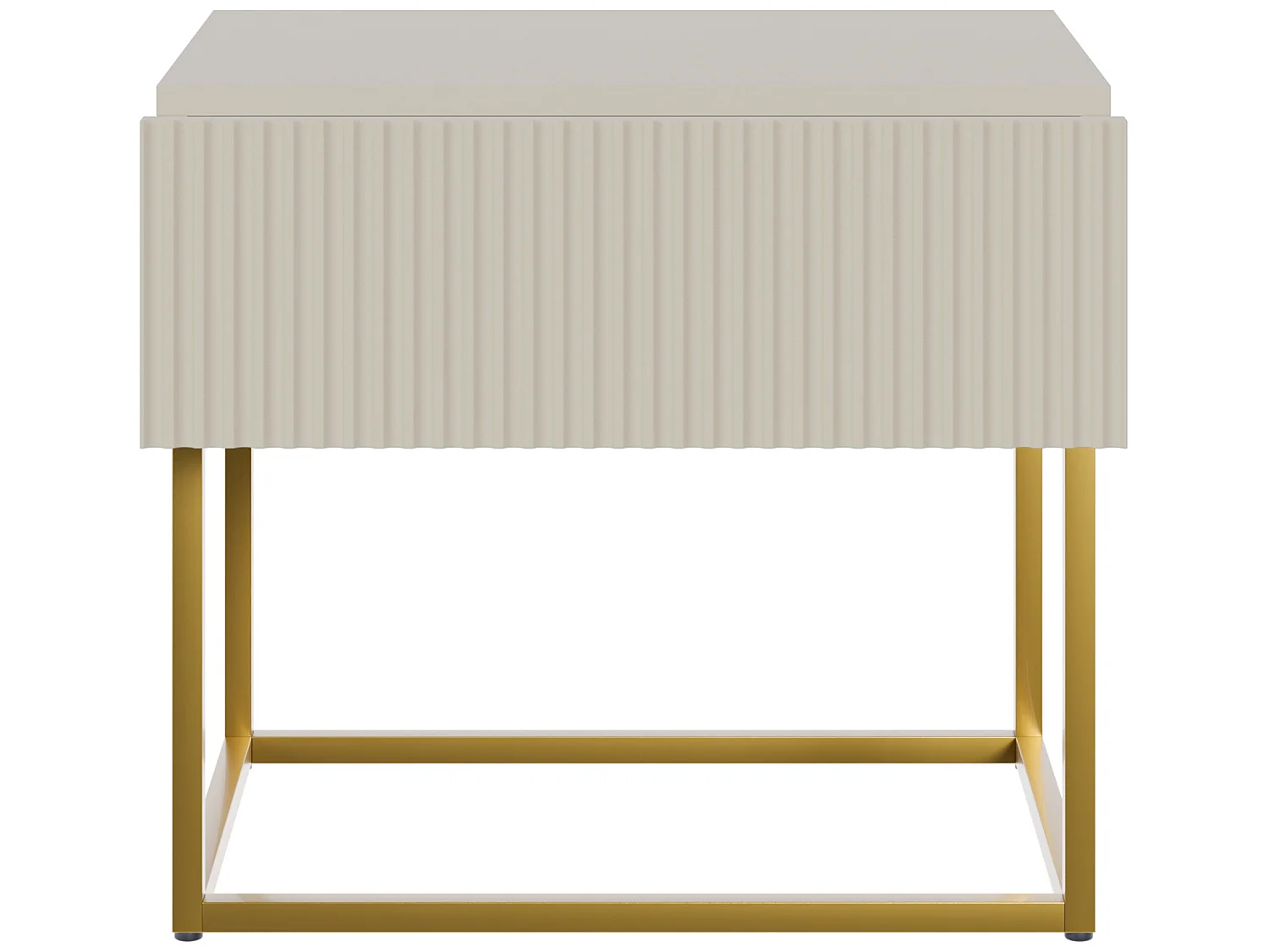 Comodino - 50 cm - taupe (grigio-beige) con gambe dorate - VELDIO