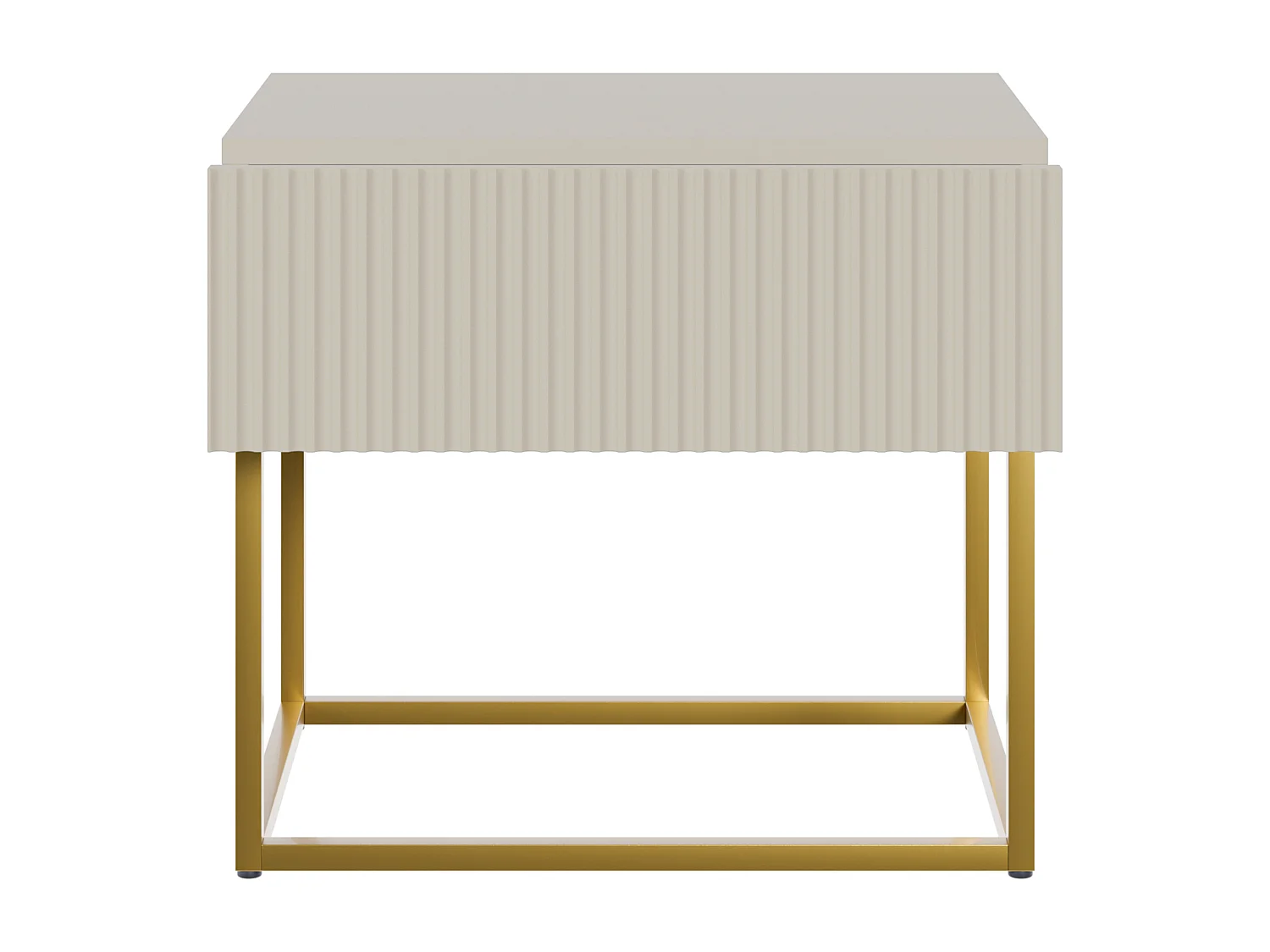 Nachttisch - 50 cm - Taupe (Grau-Beige) mit goldenen Beinen - VELDIO