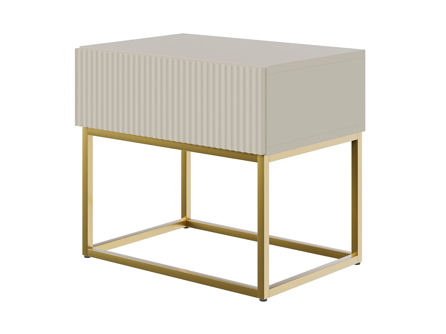 Comodino - 50 cm - taupe (grigio-beige) con gambe dorate - VELDIO