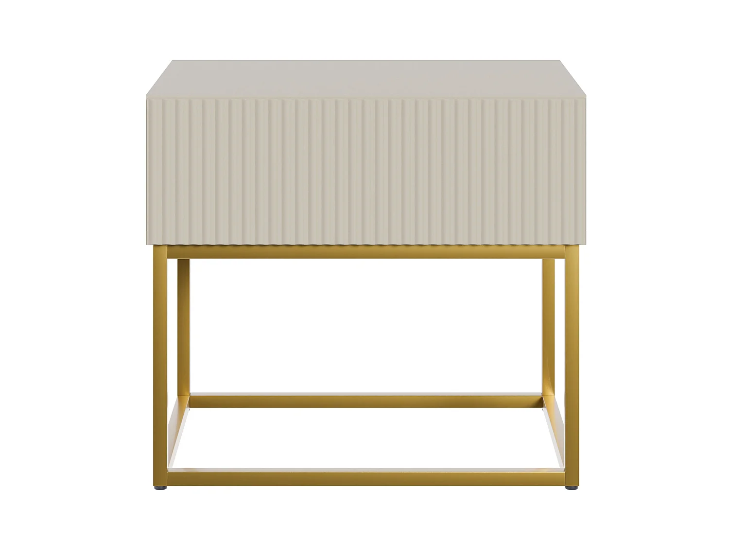 Comodino - 50 cm - taupe (grigio-beige) con gambe dorate - VELDIO