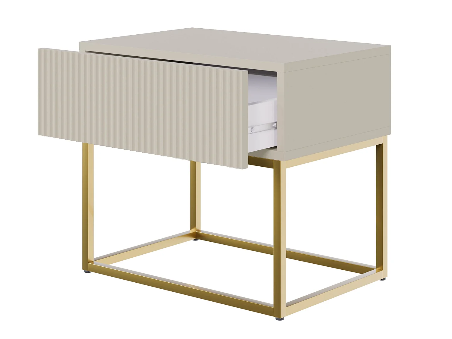 Comodino - 50 cm - taupe (grigio-beige) con gambe dorate - VELDIO