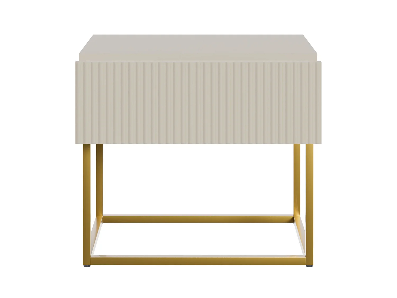 Comodino - 50 cm - taupe (grigio-beige) con gambe dorate - VELDIO