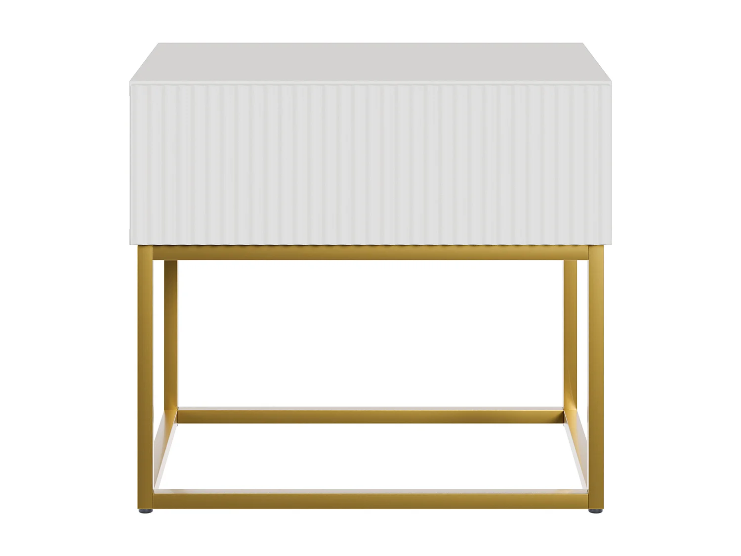 Nachtkastje - 50 cm - wit met gouden poten - VELDIO