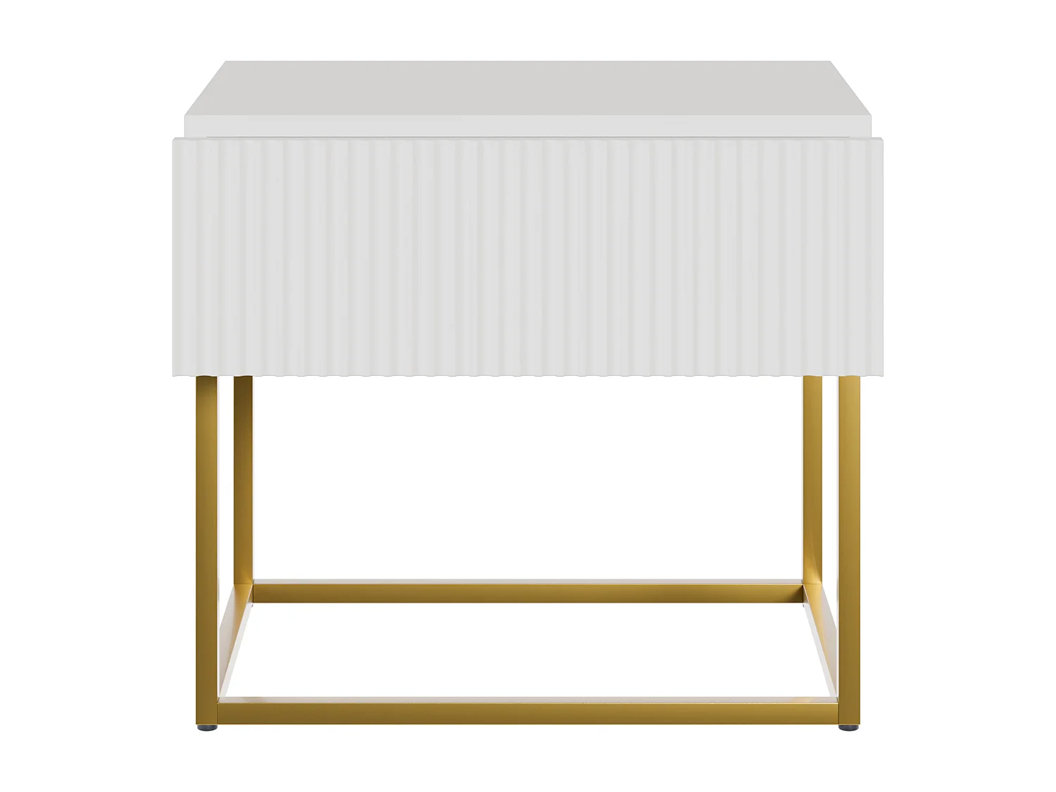 Nachtkastje - 50 cm - wit met gouden poten - VELDIO