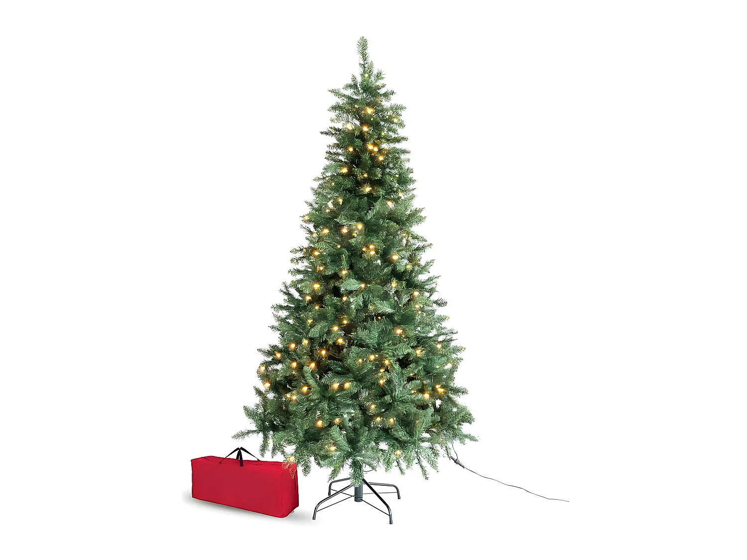 Árvore de Natal realista com LEDs integrados 240 cm
