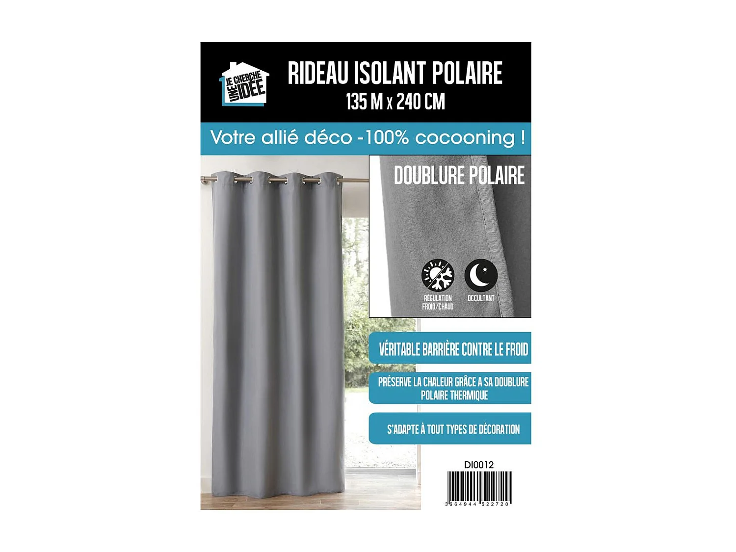 RIDEAU ISOLANT POLAIRE 135X240CM M6