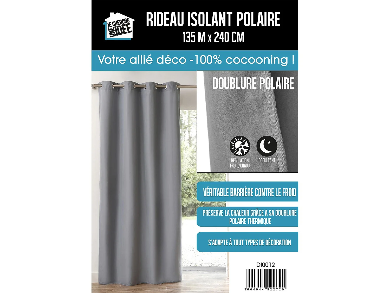 RIDEAU ISOLANT POLAIRE 135X240CM M6