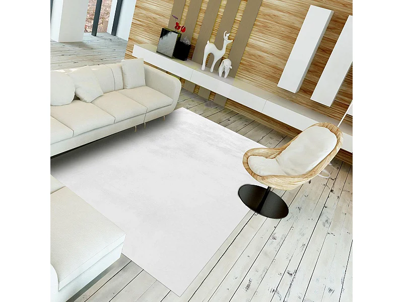 Tapis longs poils shaggy 160x230 rectangle tufté bleu clair motif uni SG UNI