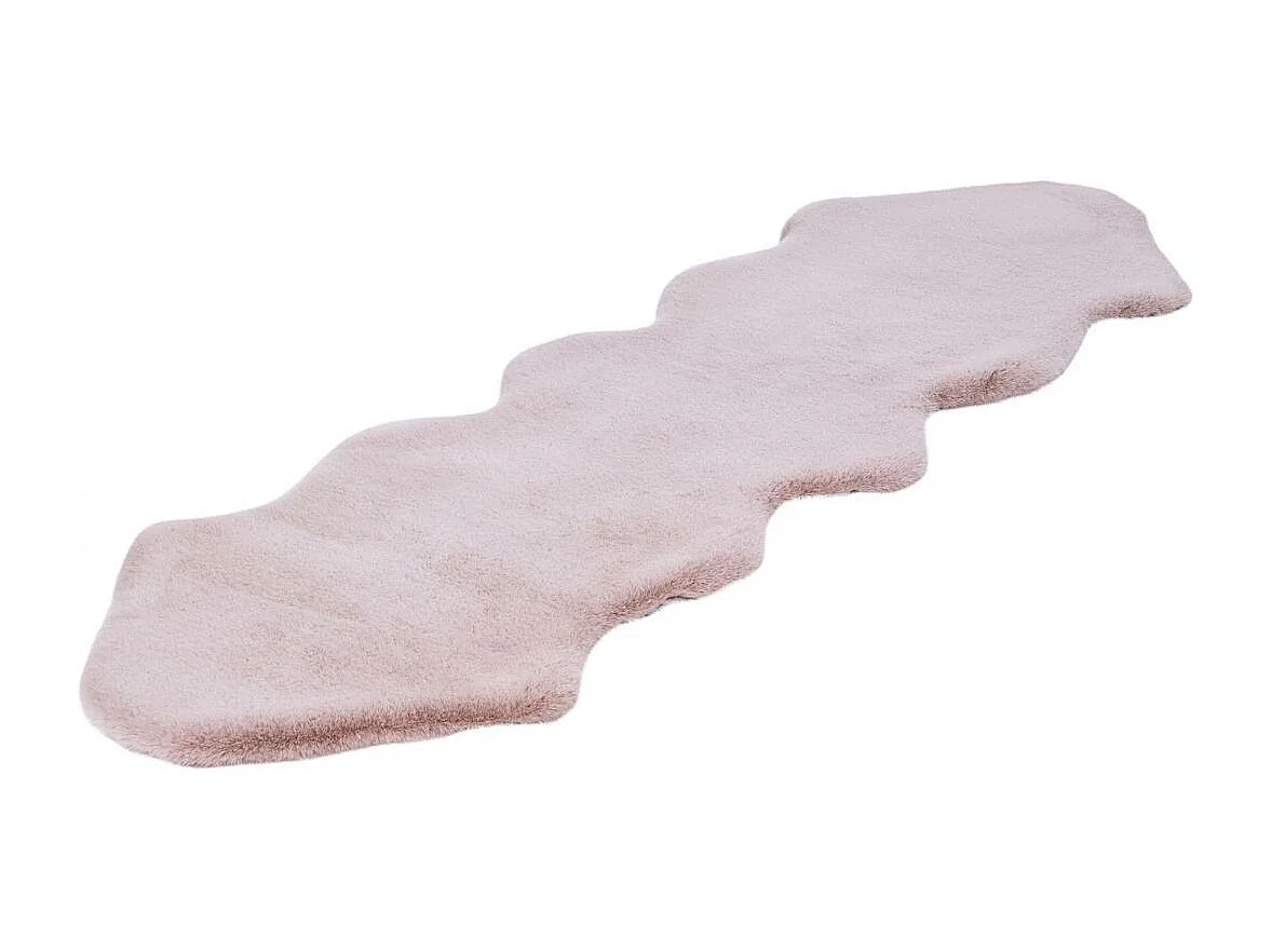 Tapis longs poils shaggy 60x180 rectangle tissé rose motif uni SUPRADOU A