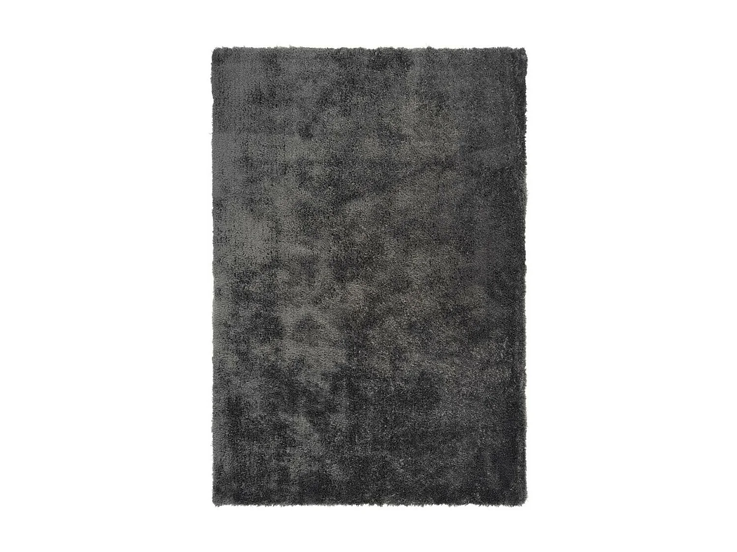 Tapis longs poils shaggy 80x150 rectangle tufté anthracite motif uni BULUT