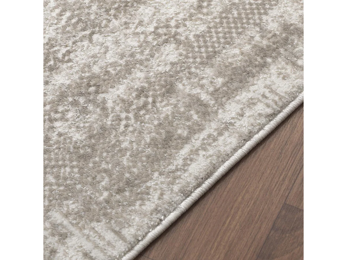 tapis grand salon 200x280 tissé beige rectangle motif faux uni LYN7 KALEE