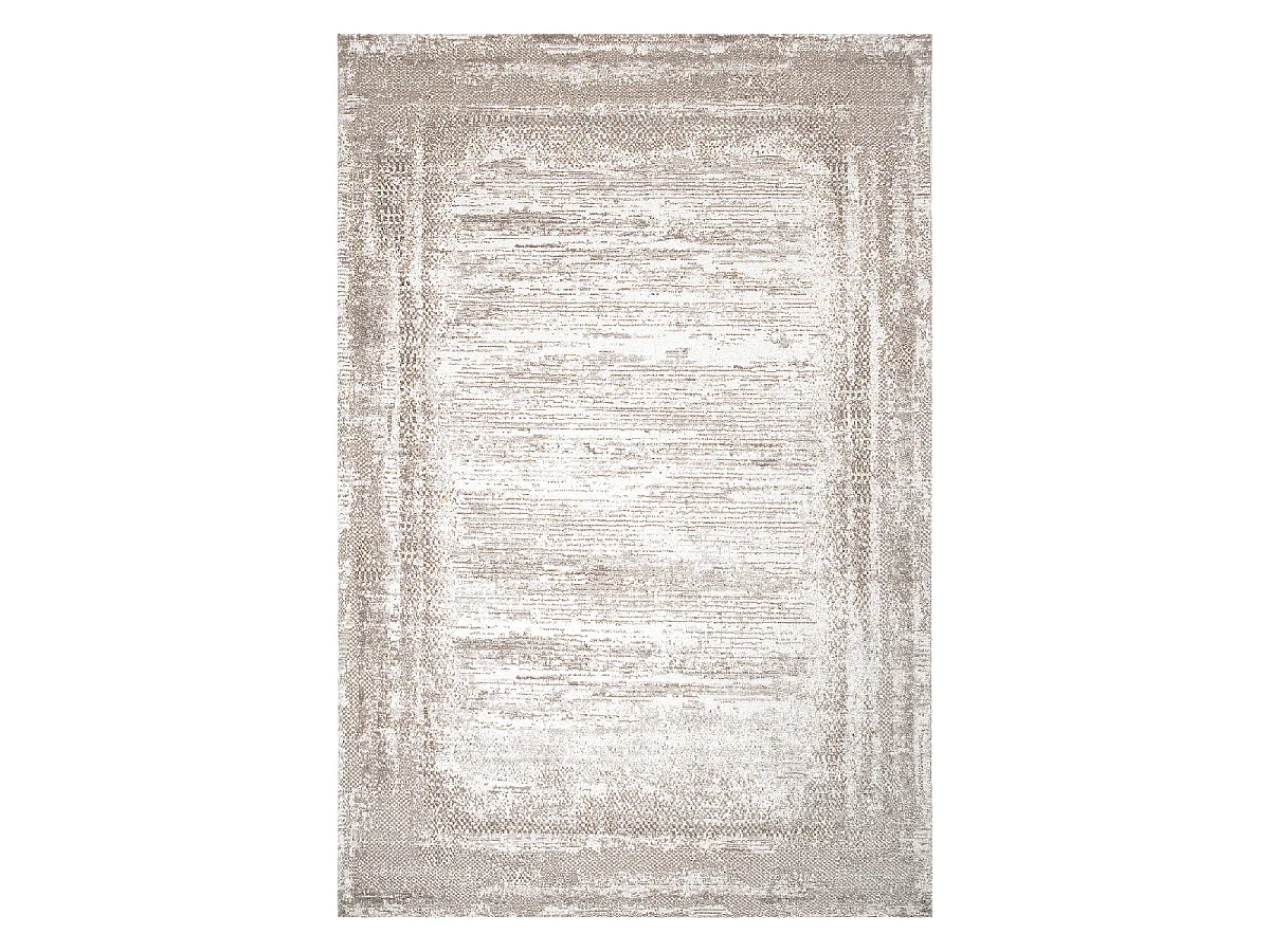 tapis grand salon 200x280 tissé beige rectangle motif faux uni LYN7 KALEE