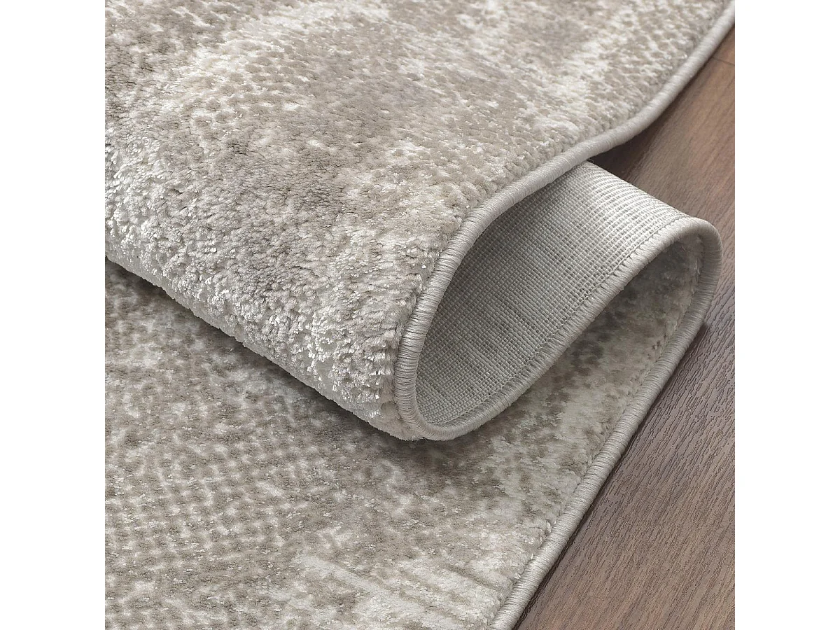 tapis grand salon 200x280 tissé beige rectangle motif faux uni LYN7 KALEE