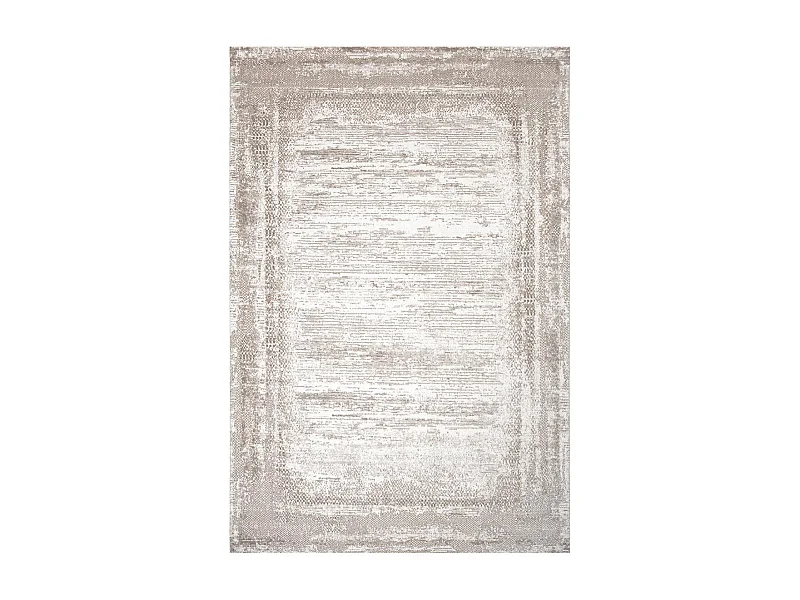 tapis grand salon 200x280 tissé beige rectangle motif faux uni LYN7 KALEE