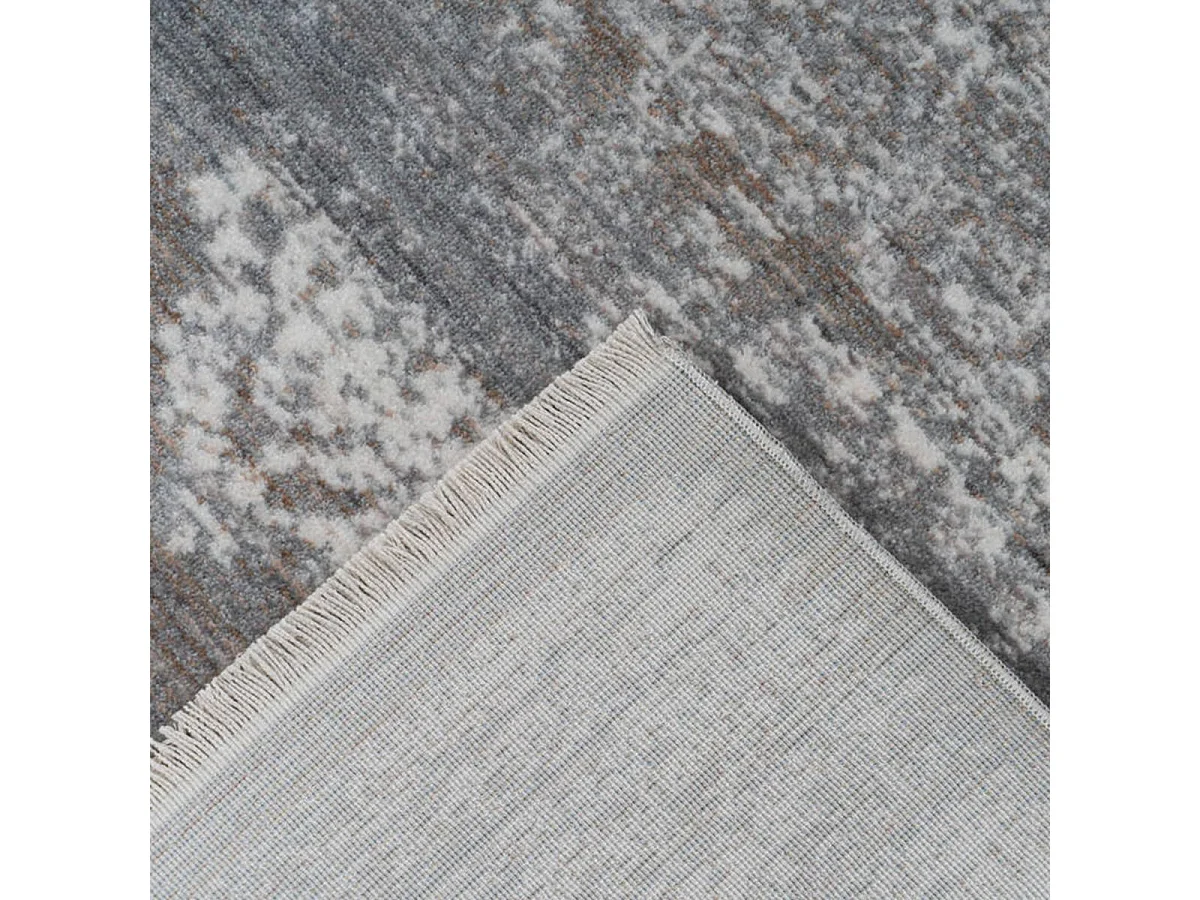 tapis chambre 80x150 tissé gris rectangle motif oriental MEDALLIA