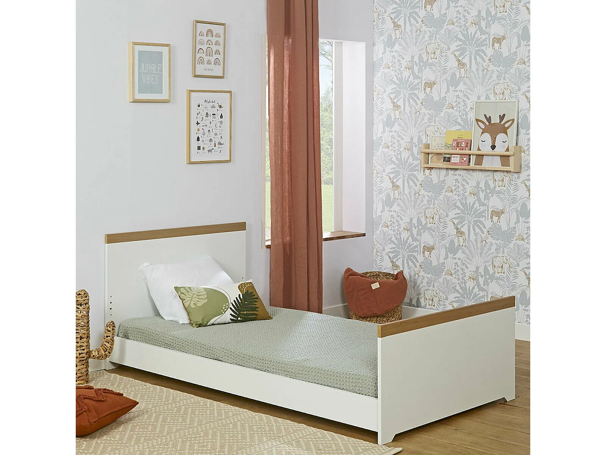 Lit enfant 90x190 cm panneaux de fibres blanc NAIS