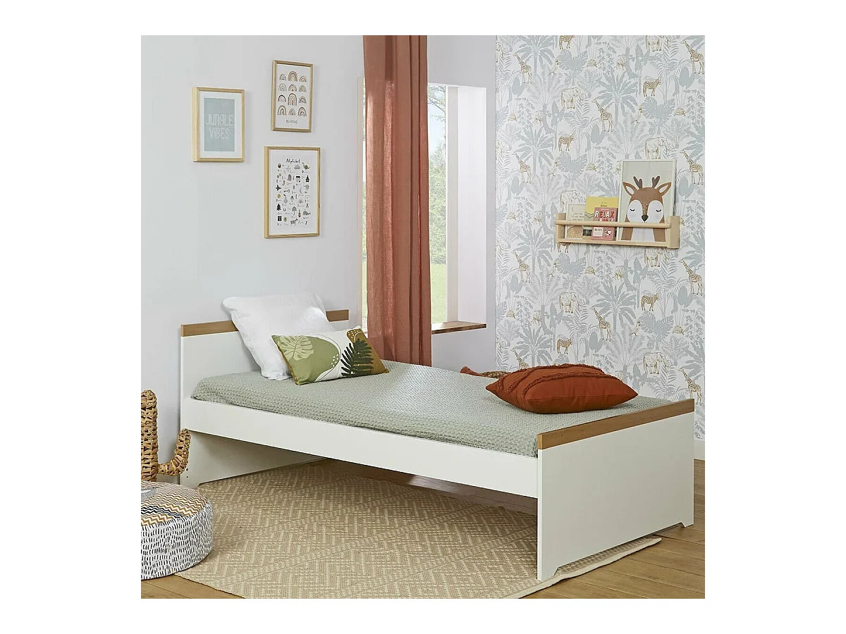 Lit enfant 90x190 cm panneaux de fibres blanc NAIS