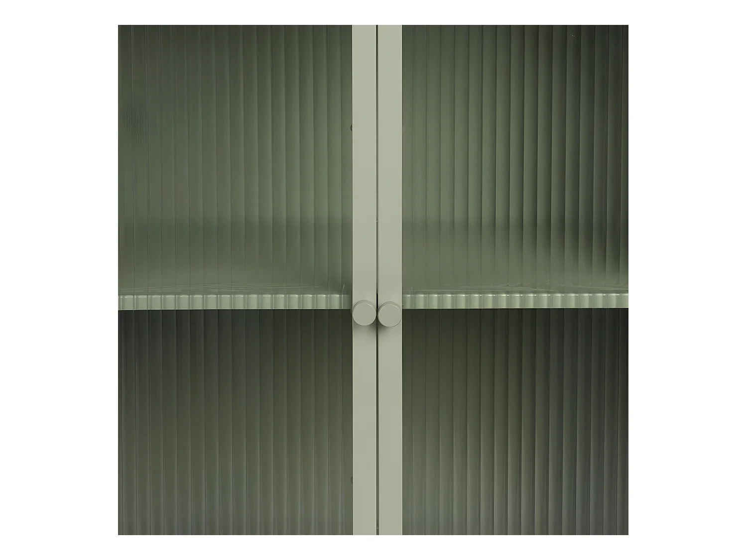 Herbe - Buffet aux portes vitrées en métal L60cm : Couleur - Vert amande