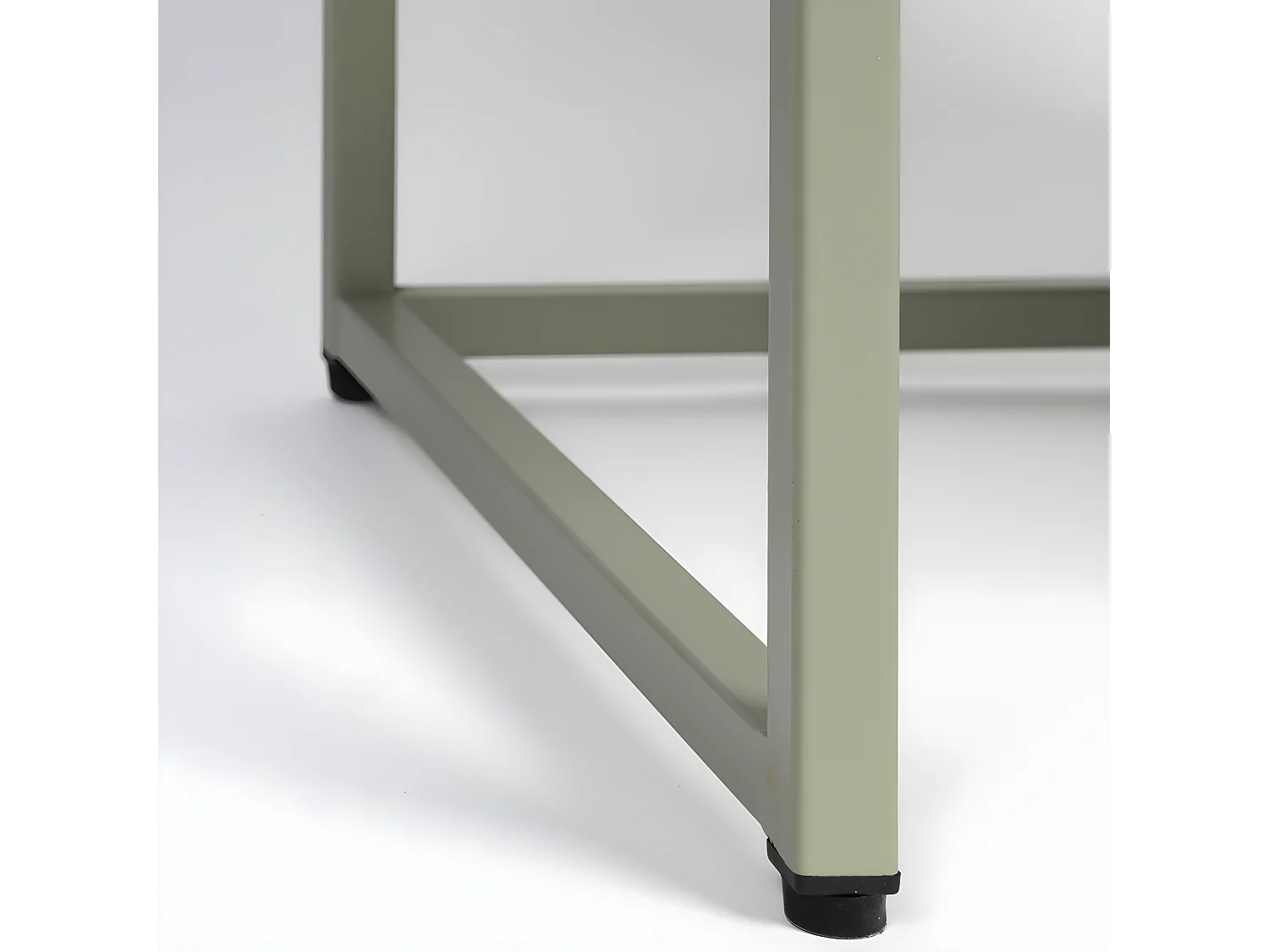 Herbe - Buffet aux portes vitrées en métal L60cm : Couleur - Vert amande