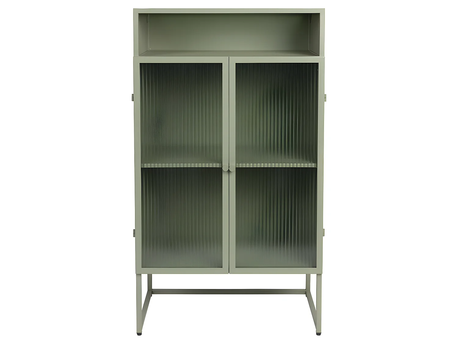 Herbe - Buffet aux portes vitrées en métal L60cm : Couleur - Vert amande