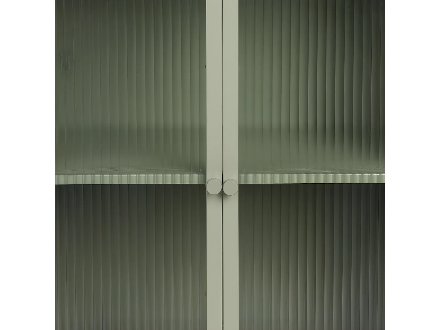 Herbe - Buffet aux portes vitrées en métal L60cm : Couleur - Vert amande