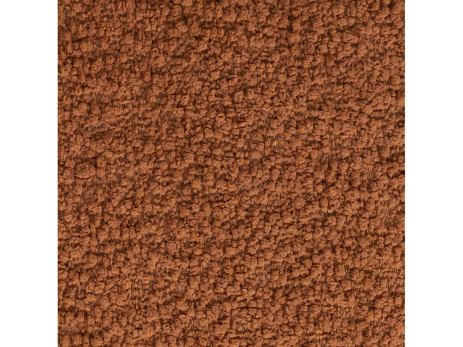 Marcos - Tabouret rond en tissu bouclette ø40cm - Rouille