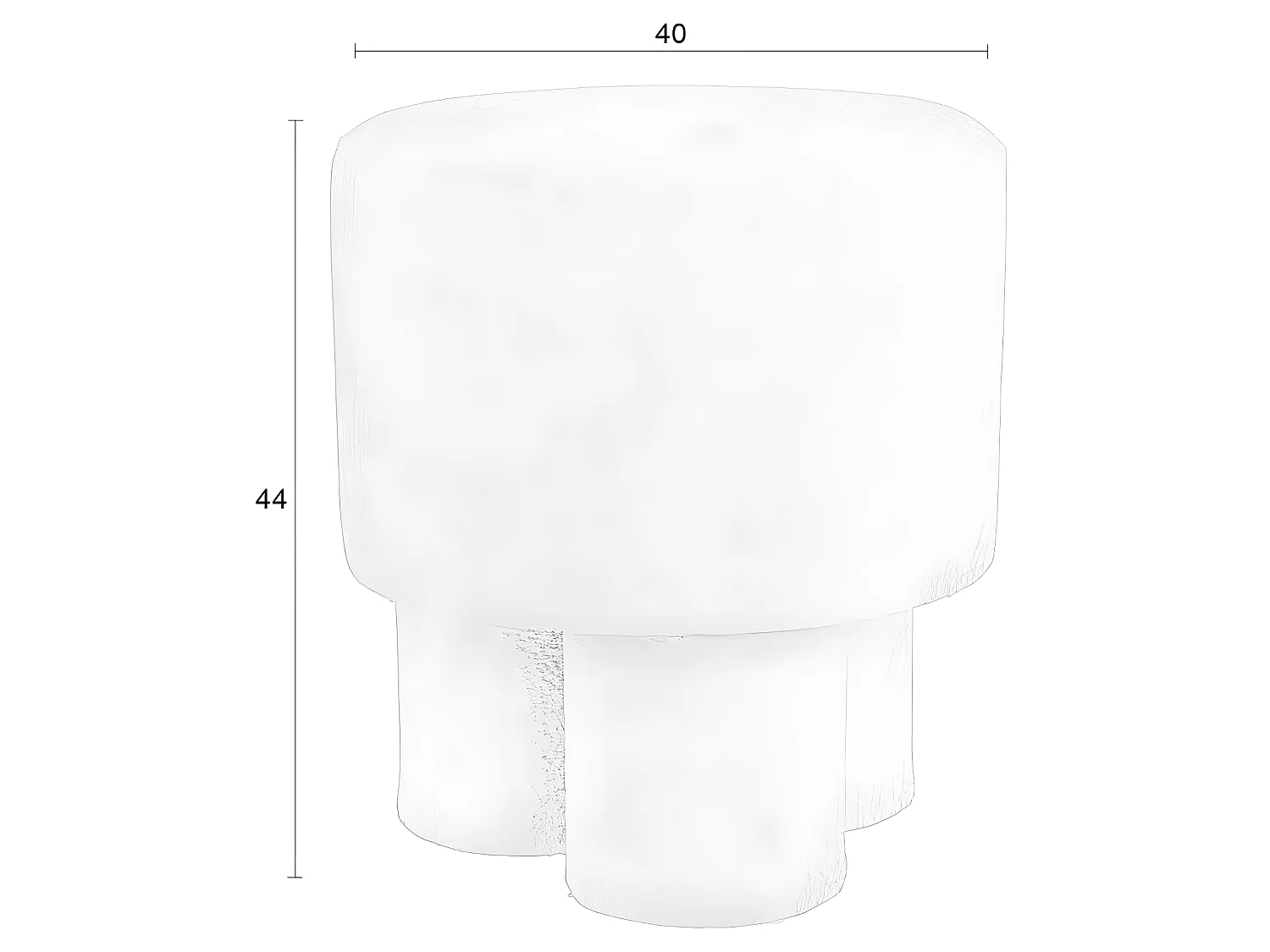 Marcos - Tabouret rond en tissu bouclette ø40cm - Blanc