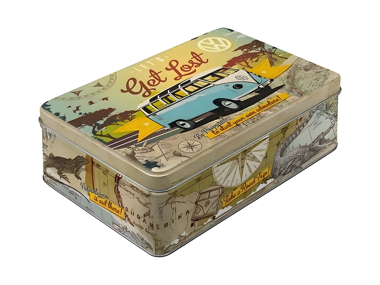 Boite à sucres publicitaire en métal Van VW Get Lost