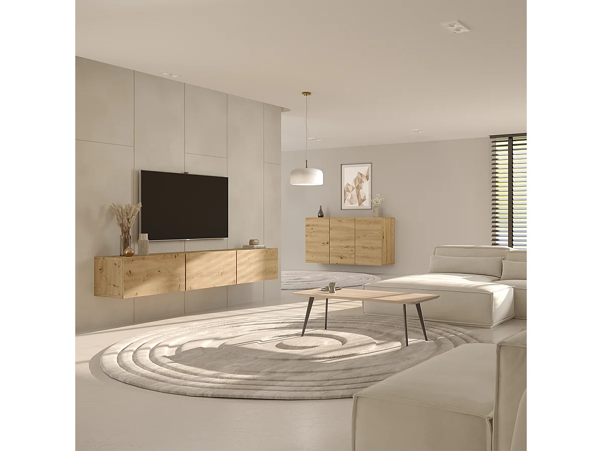 Buffet mural 3 portes Idao Bois clair