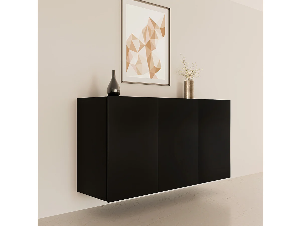 Bufé de pared 3 puertas Idao Negro