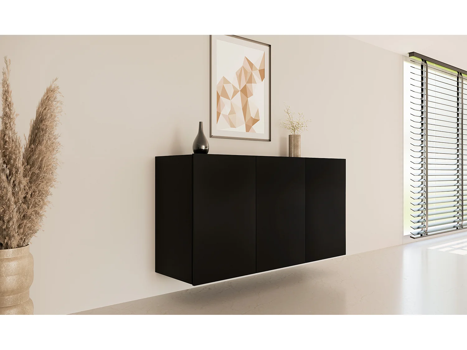 Buffet mural 3 portes Idao Noir