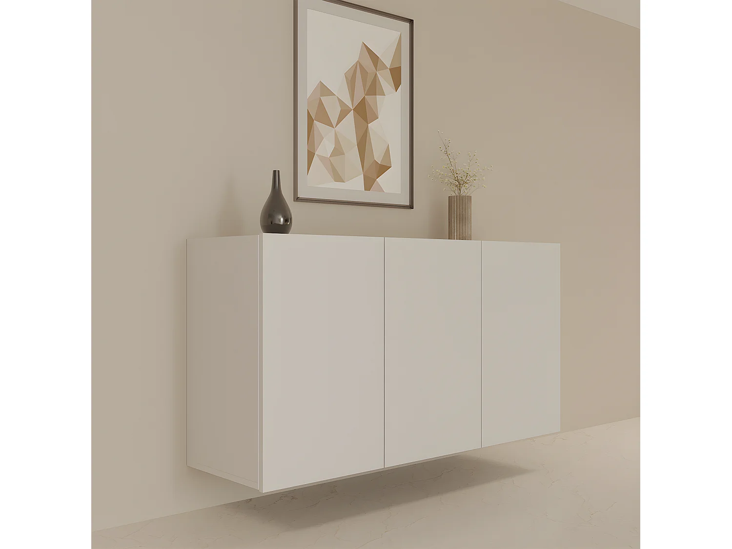Buffet mural 3 portes Idao Blanc
