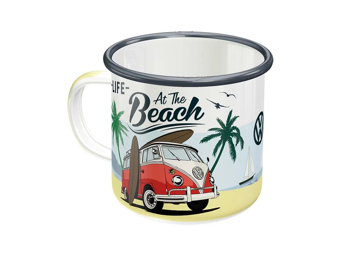 Mug publicitaire en métal émaillé 360 ml Van VW- Beach