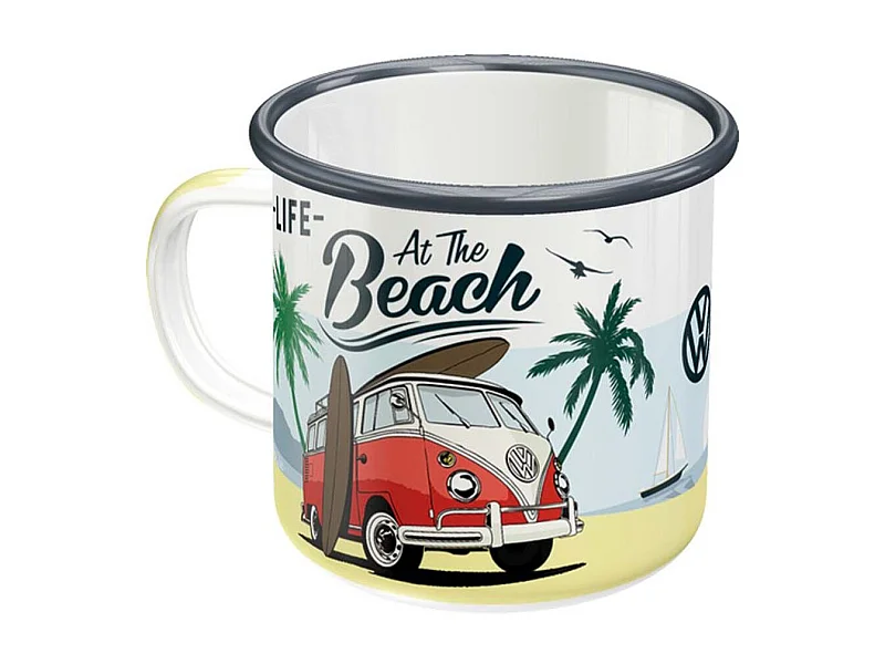 Mug publicitaire en métal émaillé 360 ml Van VW- Beach