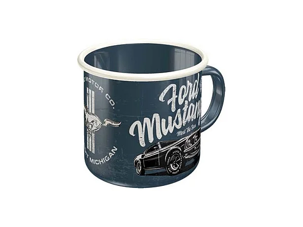 Mug publicitaire en métal émaillé 360 ml Ford Mustang