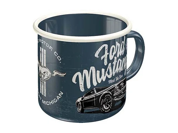 Mug publicitaire en métal émaillé 360 ml Ford Mustang