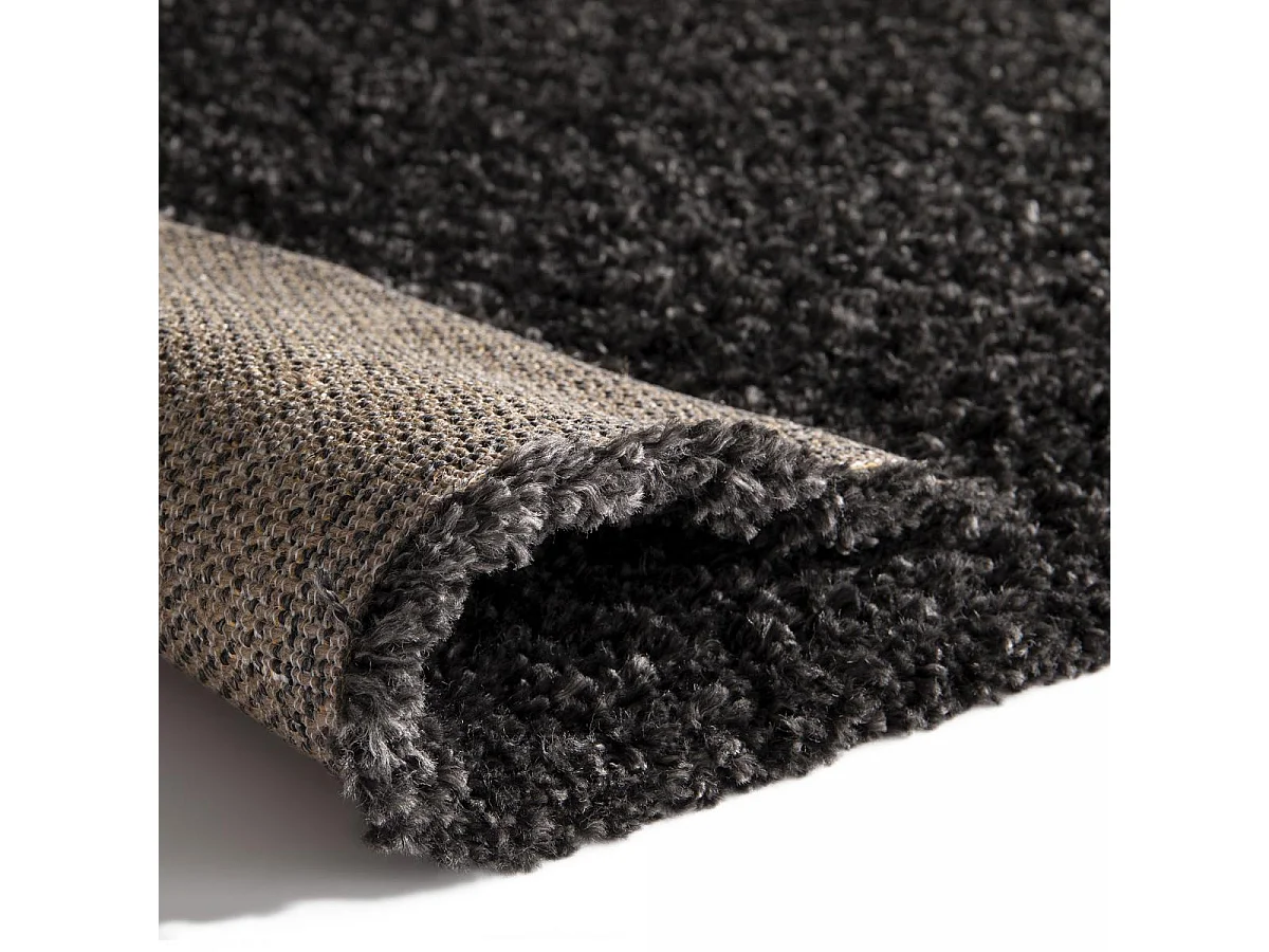 Tapis shaggy 200x290 rectangle tissé marron motif uni SPYGIP