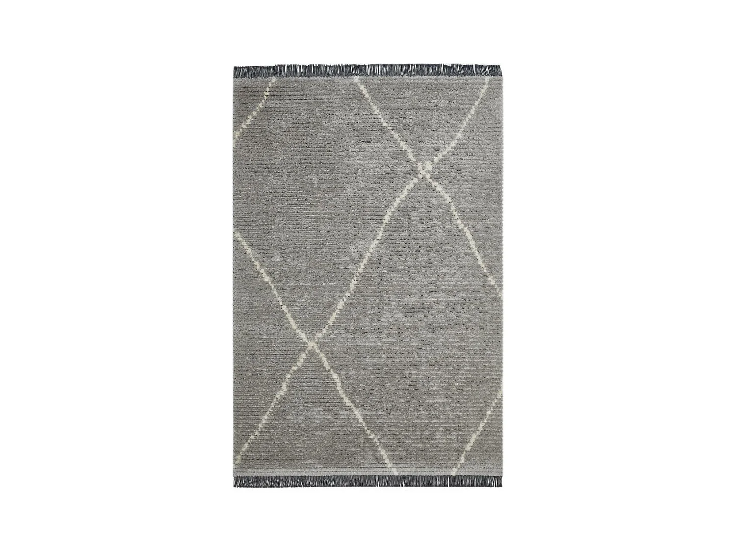 tapis chambre 120x170 tissé gris rectangle motif faux uni OVALADA