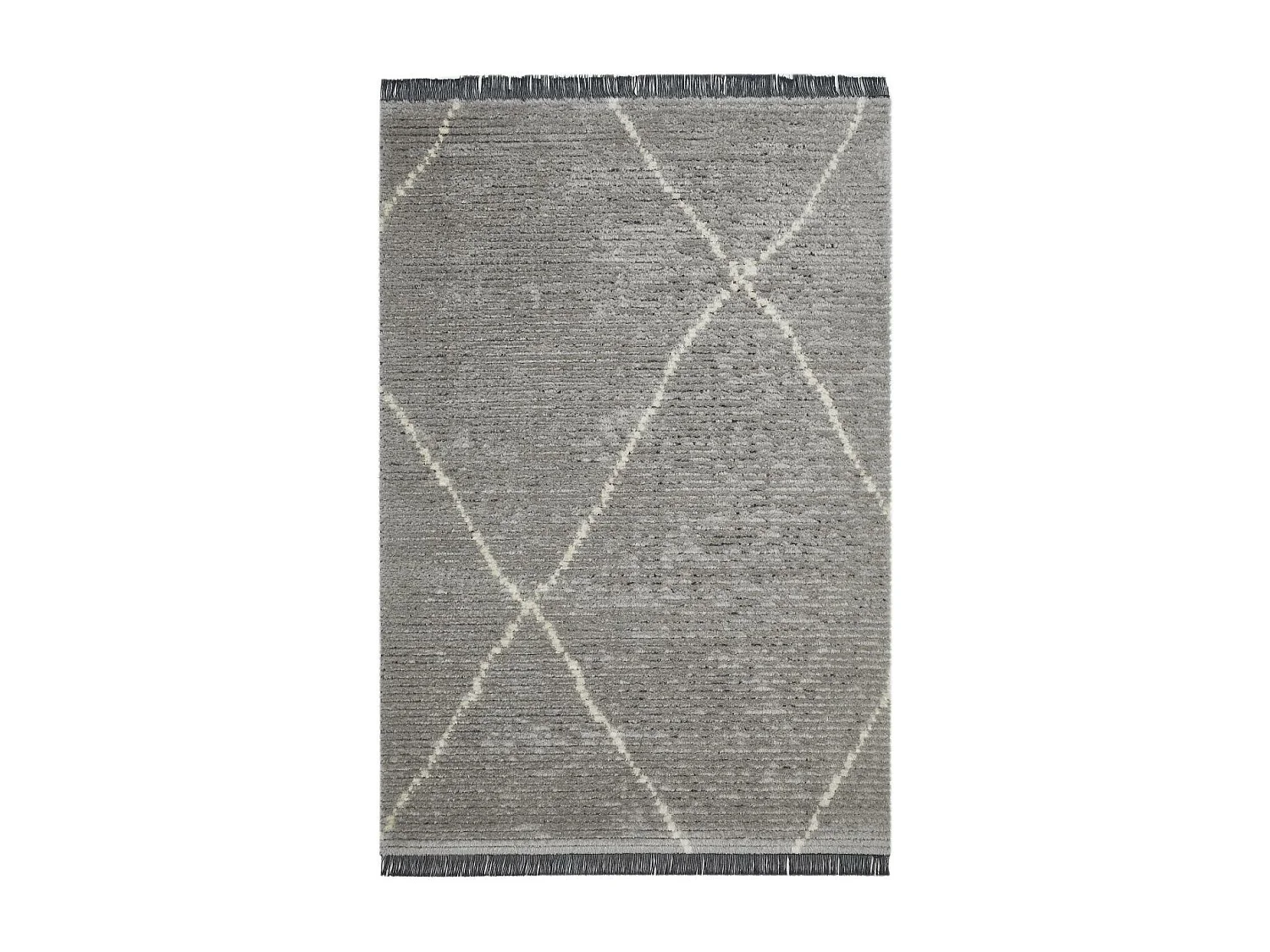 tapis chambre 120x170 tissé gris rectangle motif faux uni OVALADA