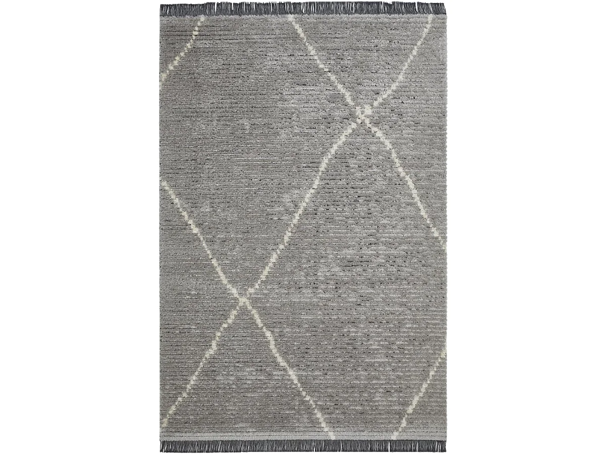 tapis chambre 120x170 tissé gris rectangle motif faux uni OVALADA