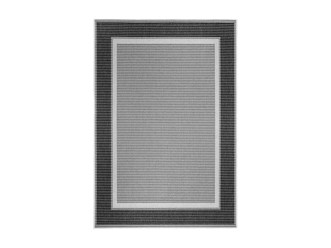 tapis salle à manger 200x290 tissé gris rectangle motif simple GRATI