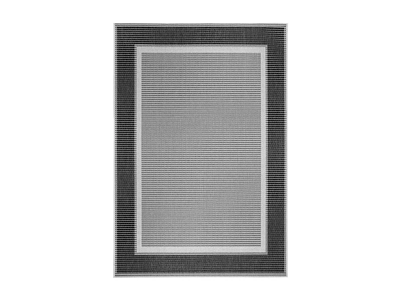 tapis salle à manger 200x290 tissé gris rectangle motif simple GRATI