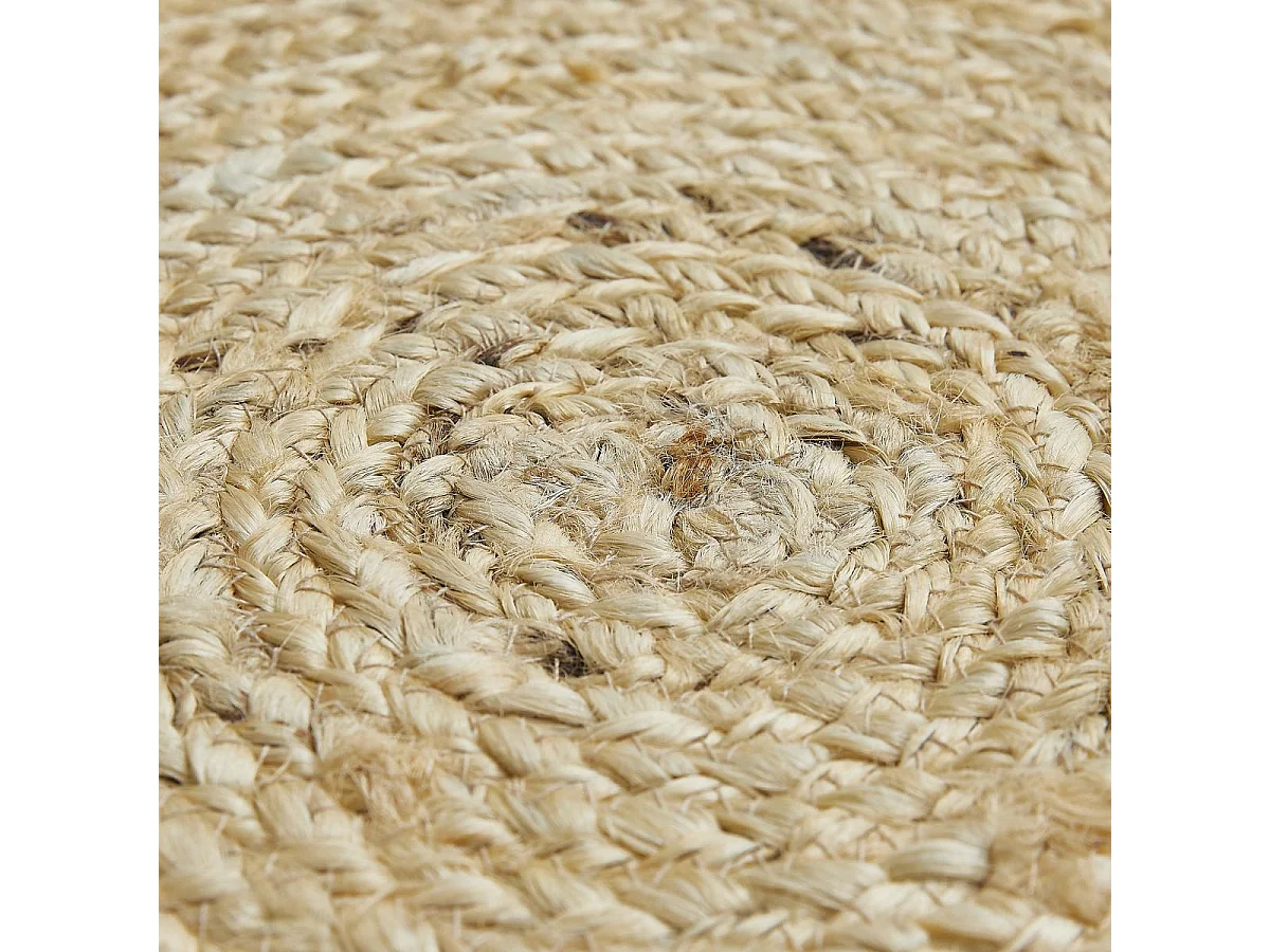 Tapis jute Ø120cm rond tissé beige AGO