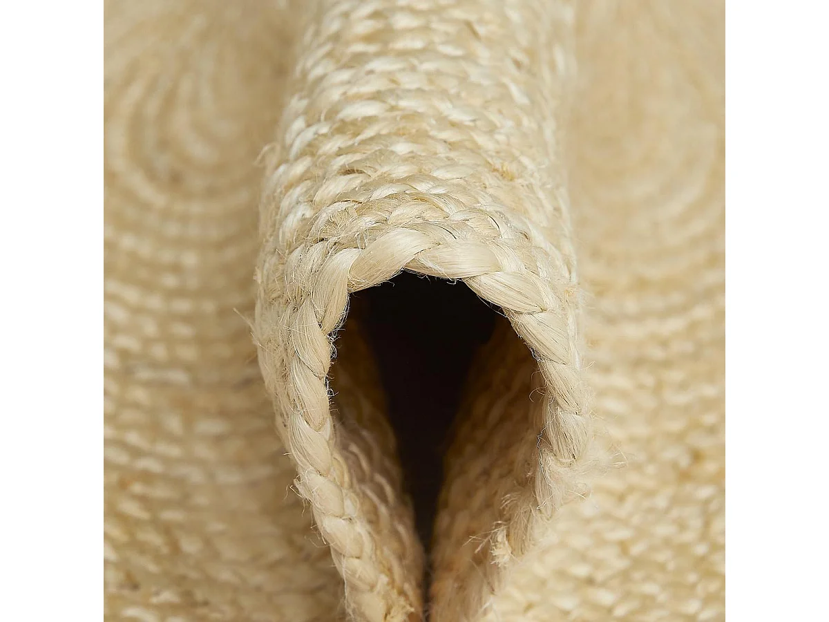 Tappeto in iuta Ø120 cm intrecciato rotondo beige AGO