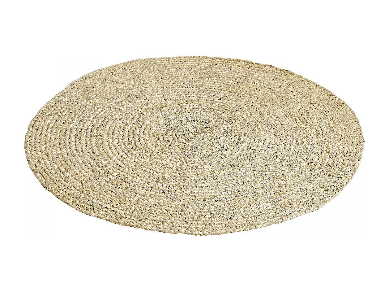 Tappeto in iuta Ø120 cm intrecciato rotondo beige AGO