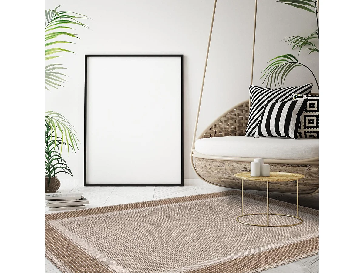 tappeto per sala da pranzo 200x290 tessuto rettangolo beige modello semplice GRATIS