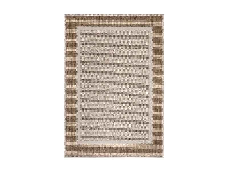 tapis salle à manger 200x290 tissé beige rectangle motif simple GRATI