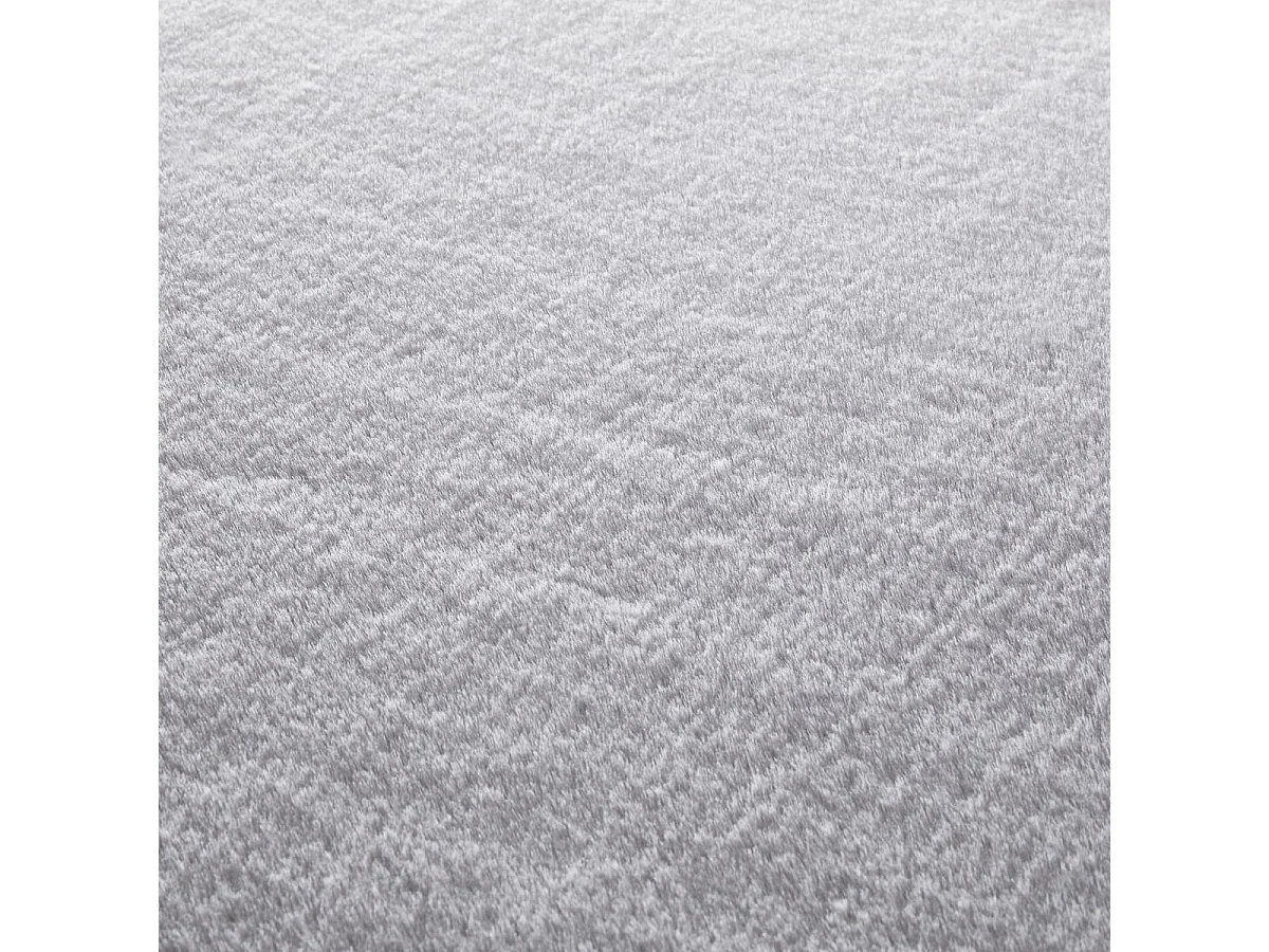 Tapis shaggy 120x160 rectangle tissé gris motif uni REXOU