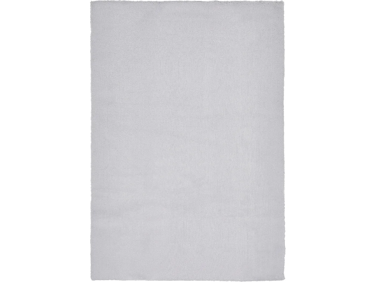 Tapis shaggy 120x160 rectangle tissé gris motif uni REXOU