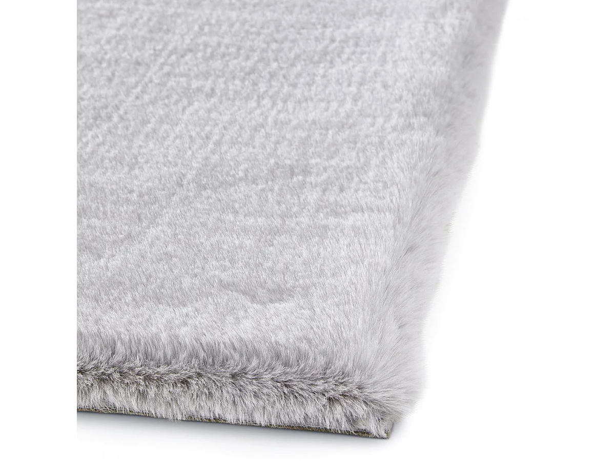 Tapis shaggy 120x160 rectangle tissé gris motif uni REXOU